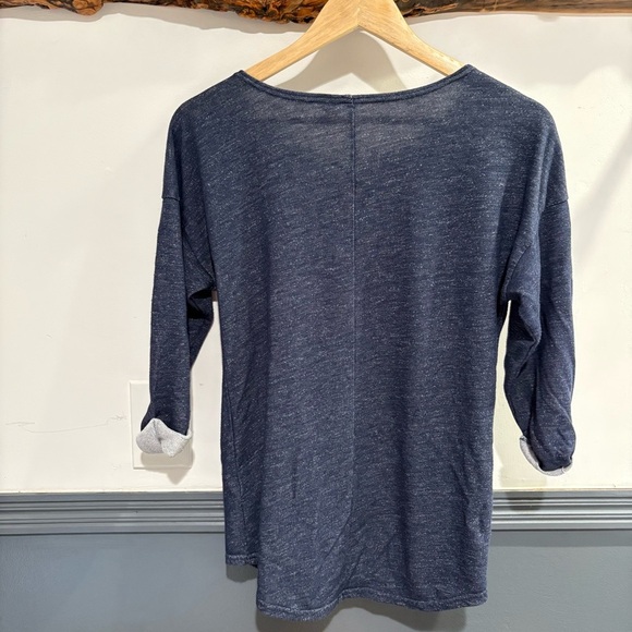 H&M Blue 3/4 Sleeve Relaxed Fit Tee - Picture 3 of 10